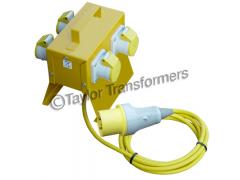 110V 4X16AMP METAL SPLITTER BOX 4MM INPUT LEAD & 32A PLUG